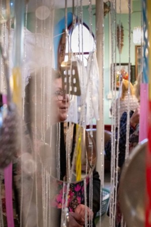 &ldquo;You are Home&rdquo; Installation
Many homes in the community where I lived in my childhood left their front doors open and there was a beaded curtain which you had to walk through to get into the house. Inspired by artist Yayoi Kasumi&rsquo;s Infinity Room,